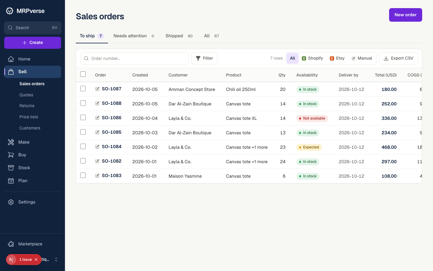 Screenshot: Watch orders arrive
