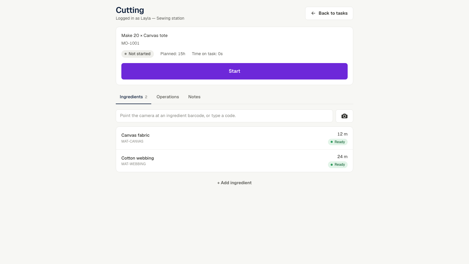 Screenshot: Open the operator app